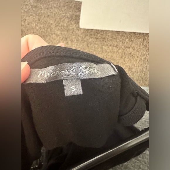 Michael Stars Black Muscle Tee with Flutter Back-Size Small - Picture 3 of 3